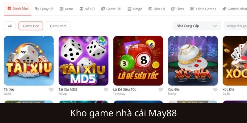 Các sản phẩm cá cược được phát triển có tại May88